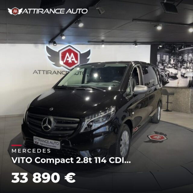 ✨ Disponible chez Attirance Auto ! 🚘 MERCEDES VITO Compact 2.8t 114 CDI BlueEfficiency - BVA 9G-Tronic Compact First ⏱️ 2024 · 79 410 km · Diesel · boîte automa