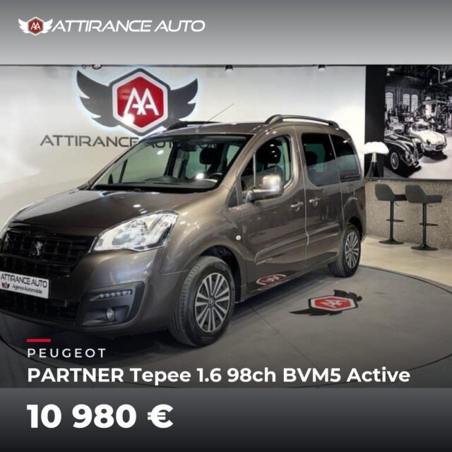 🔎 À découvrir dans notre parc ! 🚘 Peugeot PARTNER Tepee 1.6 98ch BVM5 Active ⏱️ 2016 · 101 868 km · Essence · boîte manuelle · 98 ch 💰 10 980 € ✅ Garantie inclu