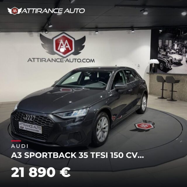🔎 À découvrir dans notre parc ! 🚘 AUDI A3 SPORTBACK 35 TFSI 150 CV S-TRONIC HYBRIDE BUSINESS ⏱️ 2023 · 73 480 km · Hybride essence électrique · boîte automatiqu