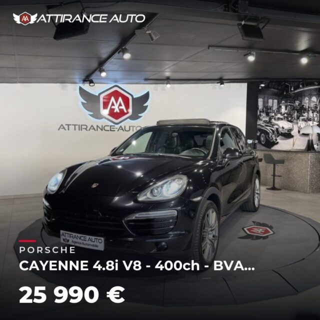 ⭐ Coup de cœur de la semaine ! 🚘 PORSCHE CAYENNE 4.8i V8 - 400ch - BVA Tiptronic S - Start&Stop ⏱️ 2011 · 158 980 km · Essence · boîte automatique · 400 ch 💰 25