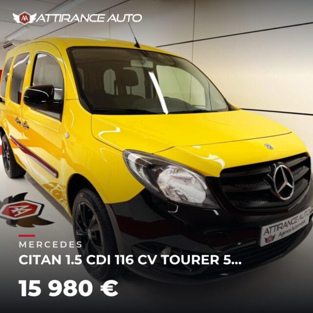 ⭐ Coup de cœur de la semaine ! 🚘 MERCEDES CITAN 1.5 CDI 116 CV TOURER 5 PLACES DIESEL ⏱️ 2020 · 47 703 km · Diesel · boîte manuelle · 116 ch 💰 15 980 € ✅ Garant