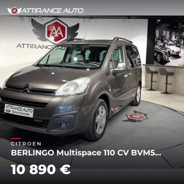 ⭐ Coup de cœur de la semaine ! 🚘 CITROEN BERLINGO Multispace 110 CV BVM5 Feel ⏱️ 2016 · 113 122 km · Essence · boîte manuelle · 110 ch 💰 10 890 € ✅ Garantie inc