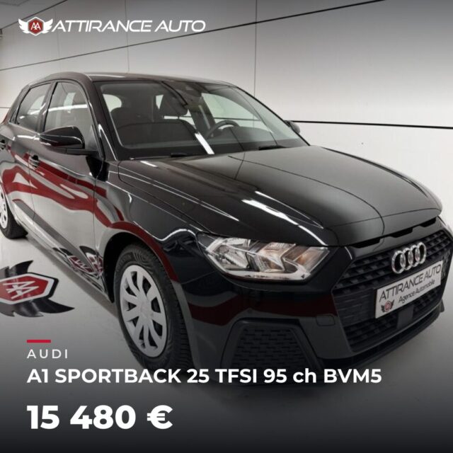 🚗 Elle vient d'arriver chez Attirance Auto ! 🚘 AUDI A1 SPORTBACK 25 TFSI 95 ch BVM5 🔧 2020 · 97 925 km · Essence · boîte manuelle · 95 ch 💰 15 480 € ✅ Garantie 