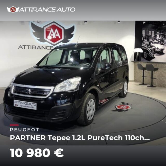 ⭐ Coup de cœur de la semaine ! 🚘 Peugeot PARTNER Tepee 1.2L PureTech 110ch S&S BVM5 Active ⏱️ 2016 · 114 544 km · Essence · boîte manuelle · 110 ch 💰 10 980 € ✅
