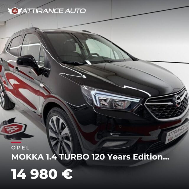 🚗 Elle vient d'arriver chez Attirance Auto ! 🚘 OPEL MOKKA 1.4 TURBO 120 Years Edition Carplay 🔧 2019 · 48 195 km · Essence · boîte manuelle · 140 ch 💰 14 980 € 