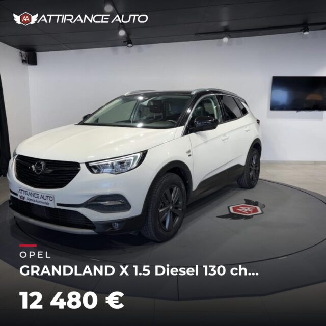 ⭐ Coup de cœur de la semaine ! 🚘 OPEL GRANDLAND X 1.5 Diesel 130 ch Design Line 120 ans ⏱️ 2019 · 105 210 km · Diesel · boîte manuelle · 130 ch 💰 12 480 € ✅ Gar