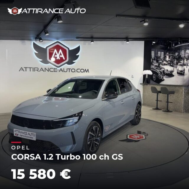 ⭐ Coup de cœur de la semaine ! 🚘 OPEL CORSA 1.2 Turbo 100 ch GS ⏱️ 2024 · 54 719 km · Essence · boîte manuelle · 100 ch 💰 15 580 € ✅ Garantie incluse · Livraiso
