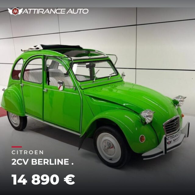 ✨ Nouveauté sur le parc ! 🚘 CITROEN 2CV BERLINE . 🔧 1978 · 151 069 km · Essence · boîte manuelle · 29 ch 💰 14 890 € ✅ Garantie incluse · Satisfait ou remboursé 