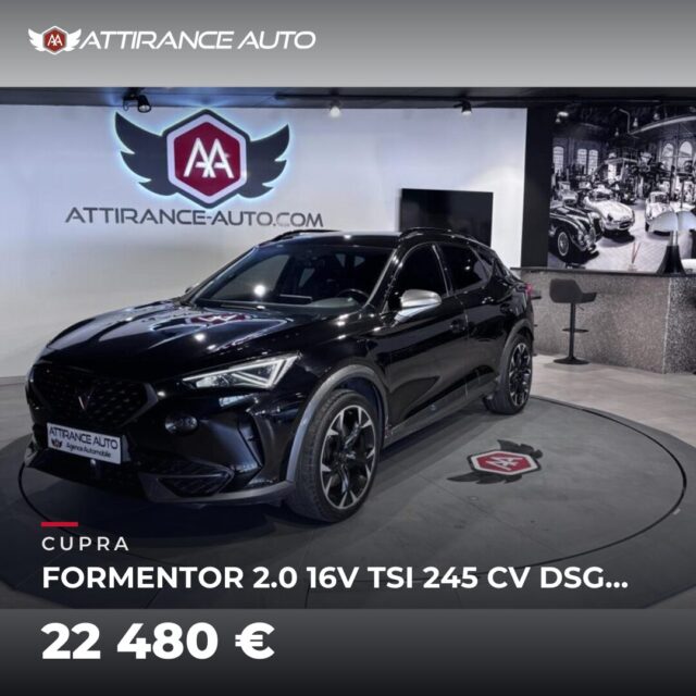 ⭐ Coup de cœur de la semaine ! 🚘 CUPRA FORMENTOR 2.0 16V TSI 245 CV DSG 7 VZ 🔧 2021 · 144 115 km · Hybride rechargeable essence · boîte automatique · 245 ch 💰 2