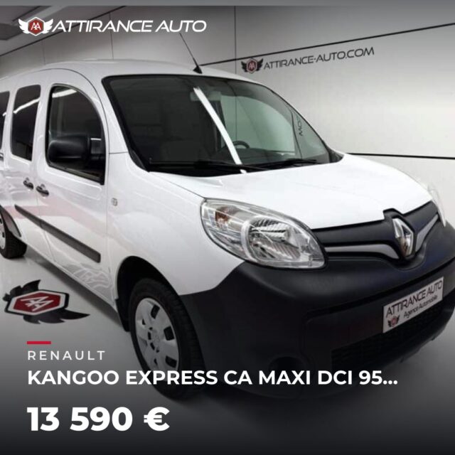 ⭐ Coup de cœur de la semaine ! 🚘 RENAULT KANGOO EXPRESS CA MAXI DCI 95 MAXI GRAND CONFORT 🔧 2021 · 12 847 km · Diesel · boîte manuelle · 90 ch 💰 13 590 € ✅ Gara