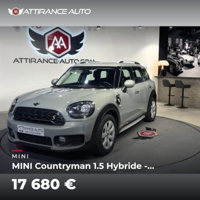 🔎 À découvrir dans notre parc ! 🚘 MINI MINI Countryman 1.5 Hybride - 224ch Cooper SE e-All4 Business ⏱️ 2018 · 101 000 km · Hybride rechargeable essence · boîte
